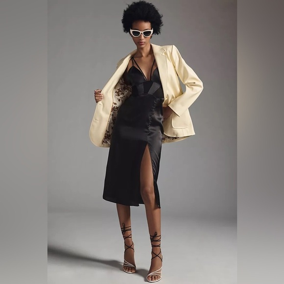 NWT By Anthropologie Faux Leather Blazer - Picture 3 of 6